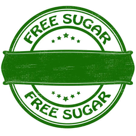 Stamp with text free sugar inside, vector illustrationのイラスト素材