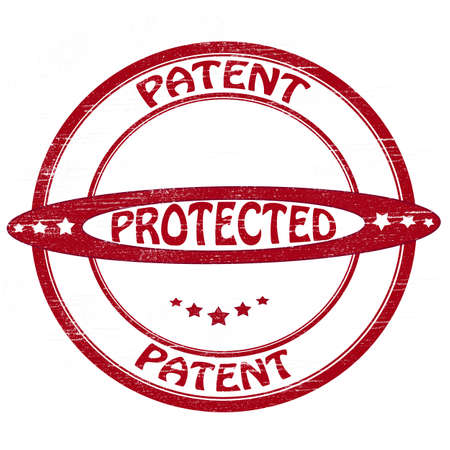 Stamp with words patent and protect inside, vector illustrationのイラスト素材