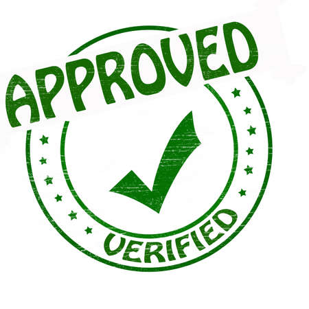 Stamp with words approved and certified inside illustrationのイラスト素材