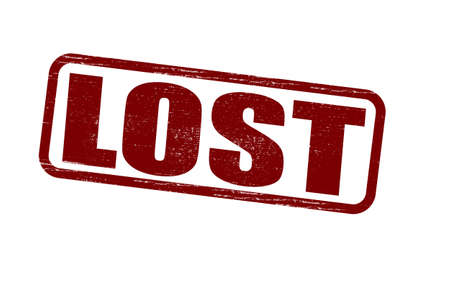 Stamp with word lost inside, vector illustrationのイラスト素材