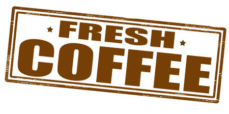 Stamp with text fresh coffee inside, vector illustrationのイラスト素材