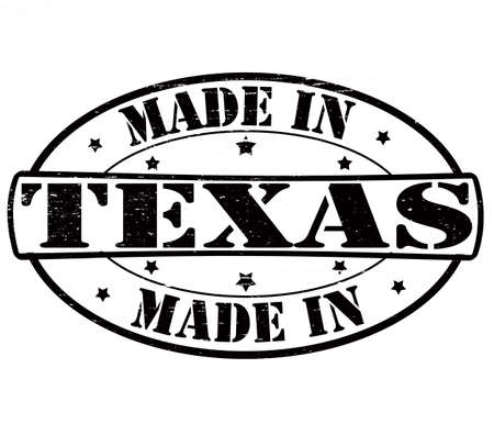 Stamp with text Made in Texas inside, vector illustrationのイラスト素材