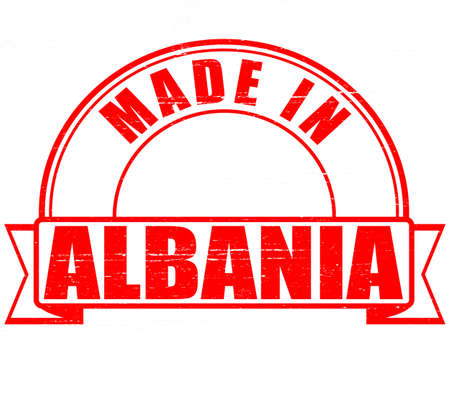 Stamp with text made in Albania inside, vector illustrationのイラスト素材