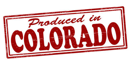 Stamp with text produced in Colorado inside, vector illustrationのイラスト素材