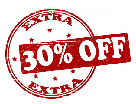 Stamp with text extra off inside, illustrationのイラスト素材