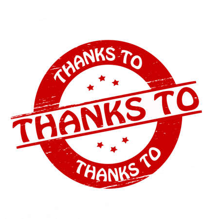 Stamp with text thanks to inside,vector illustrationのイラスト素材