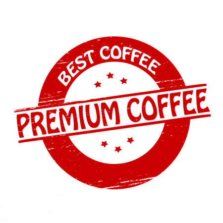 Stamp with text premium coffee inside, vector ilustrationのイラスト素材