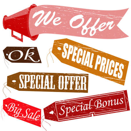 Set of stamps with different text inside, vector illustrationのイラスト素材