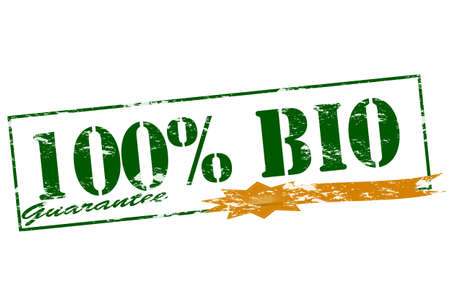 Rubber stamp with text one hundred percent bio insideのイラスト素材