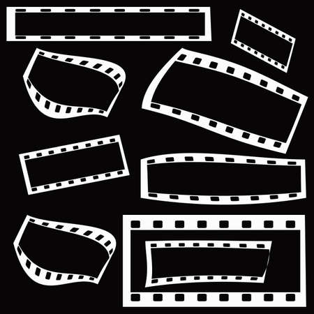 Film frames on black backgroundのイラスト素材