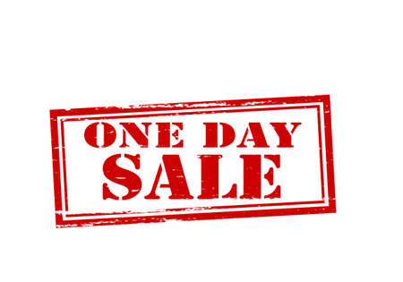 Stamp with text one day sale inside, vector illustrationのイラスト素材
