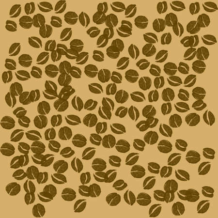 Isolated coffee beans on brown background