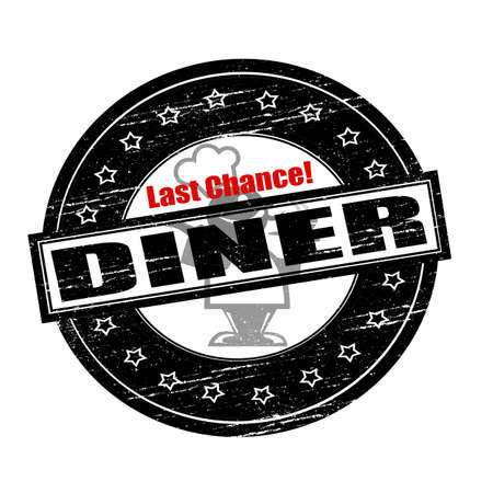 Rubber stamps with text last chance diner inside, vector illustrationのイラスト素材