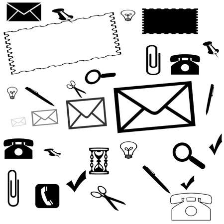 White background with different thingsのイラスト素材