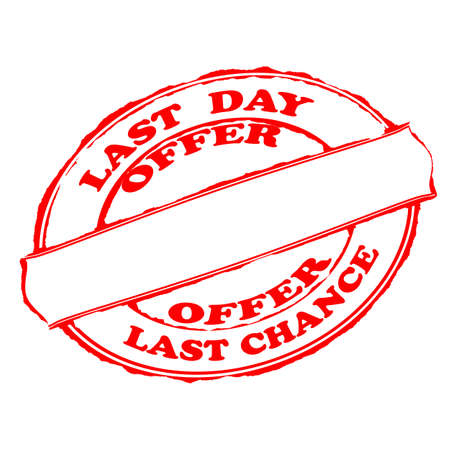Rubber stamps with text last day offer inside, vector illustrationのイラスト素材
