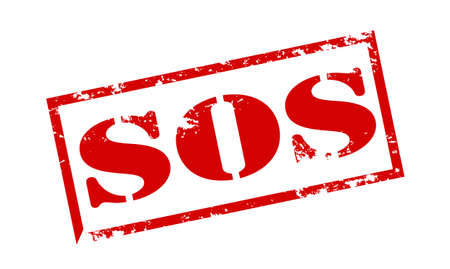 Rubber stamp with text SOS inside, vector illustrationのイラスト素材