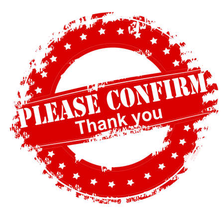 Rubber stamp with text please confirm inside, vector illustrationのイラスト素材