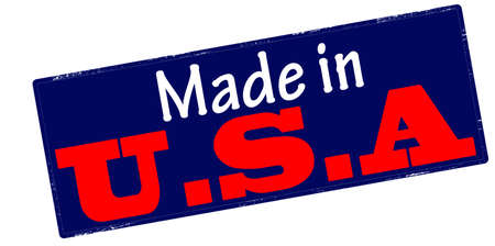 Stamp with text made in USA inside, vector illustration
