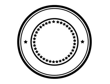 Round stamp with starsのイラスト素材