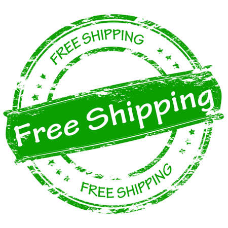 Stamp with text free shipping inside, vector illustrationのイラスト素材