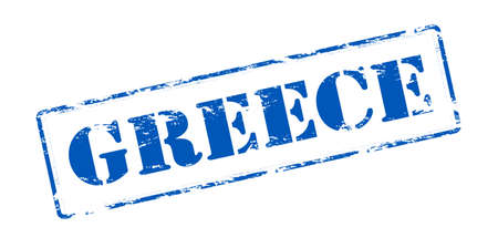 Rubber stamp with word Greece inside, vector illustrationのイラスト素材