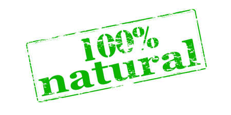 Rubber stamp with text one hundred percent natural inside, vector illustrationのイラスト素材