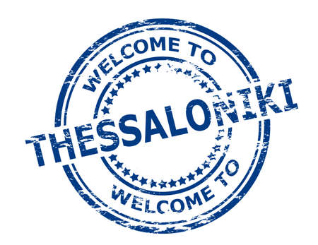 Rubber stamp with text welcome to Thessaloniki inside, vector illustrationのイラスト素材