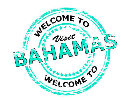 Rubber stamp with text welcome to Bahamas inside illustrationのイラスト素材