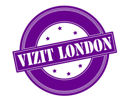 Rubber stamp with text visit London in Haitian language inside illustrationのイラスト素材