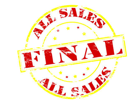 Rubber stamp with text all sales final inside, vector illustrationのイラスト素材