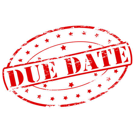 Rubber stamp with text due date inside, vector illustrationのイラスト素材