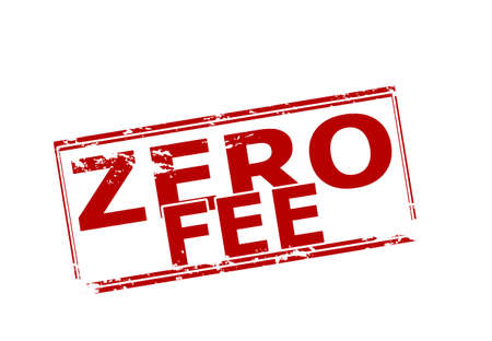 Rubber stamp with text zero fee inside, vector illustrationのイラスト素材