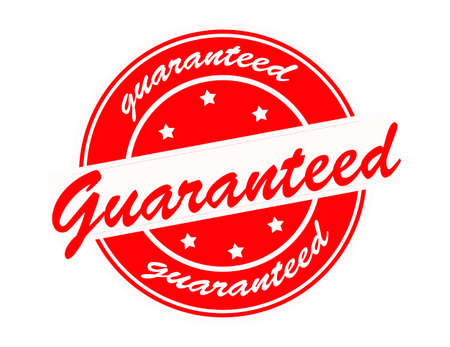 Rubber stamp with word guaranteed inside, vector illustrationのイラスト素材
