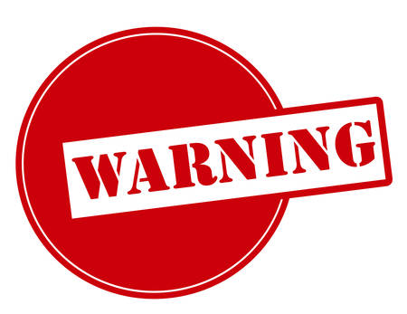 Rubber stamp with word warning inside, vector illustrationのイラスト素材