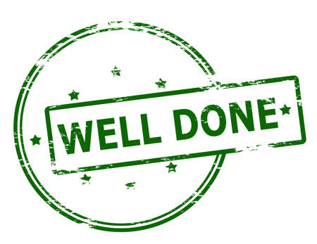 Rubber stamp with text well done inside, vector illustrationのイラスト素材