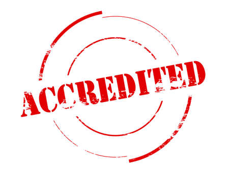 Rubber stamp with word accredited inside, vector illustrationのイラスト素材