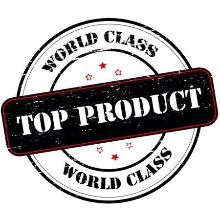 Rubber stamp with text world class top product inside, vector illustrationのイラスト素材