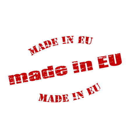 Rubber stamp with text made in EU inside, vector illustrationのイラスト素材