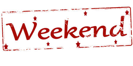 Rubber stamp with word weekend inside, vector illustrationのイラスト素材