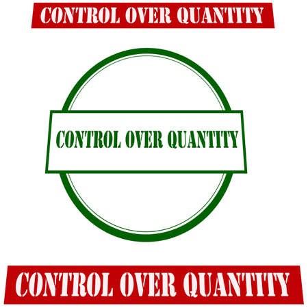 Rubber stamp with text control over quantity inside, vector illustration`のイラスト素材