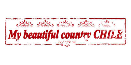 Rubber stamp with text my beautiful country Chile inside, vector illustrationのイラスト素材