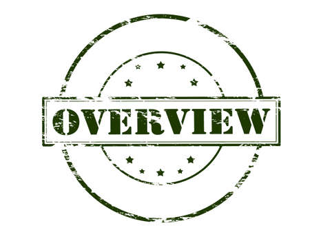 Rubber stamp with word overview inside, vector illustrationのイラスト素材