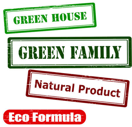 Rubber stamps with different text insideのイラスト素材