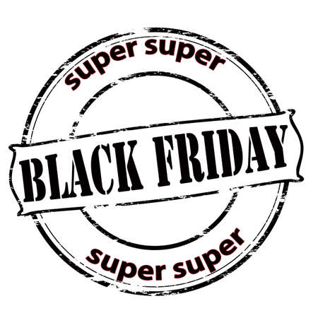 Rubber stamp with text super black Friday inside, vector illustrationのイラスト素材