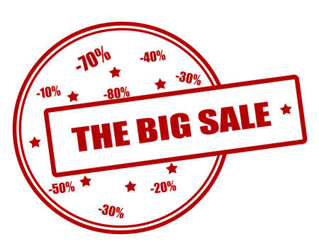 Rubber stamp with text the big sale inside, vector illustrationのイラスト素材