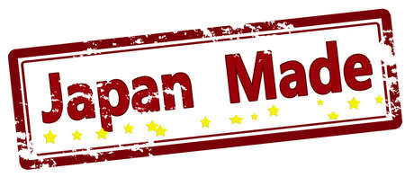 Stamp with text Japan made inside, vector illustrationのイラスト素材