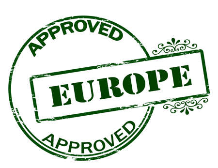 Stamp with text approved Europe inside, vector illustrationのイラスト素材