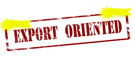 Rubber stamp with text export oriented inside, vector illustrationのイラスト素材