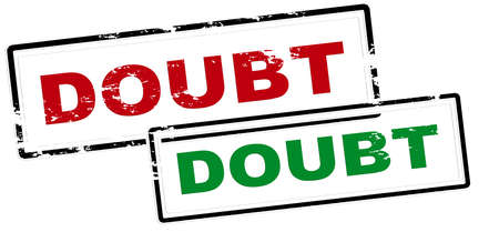 Rubber stamp with word doubt inside, vector illustrationのイラスト素材