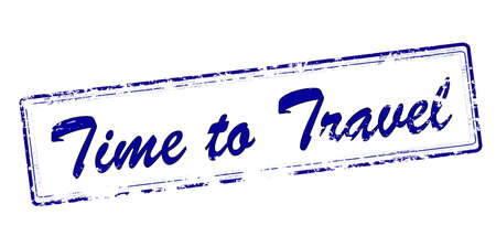 Rubber stamp with text time to travel inside, vector illustrationのイラスト素材